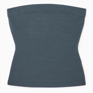 COS Textured Bandeau Top in Turquoise